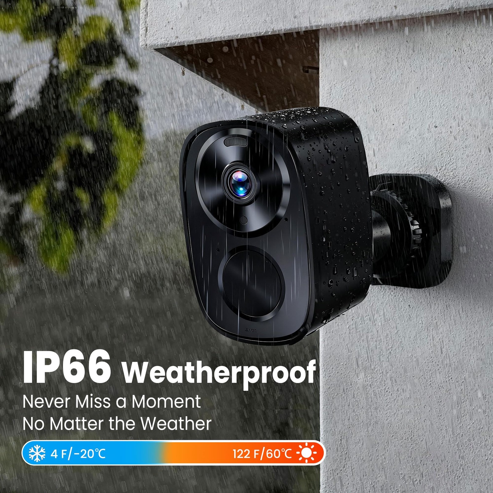 2026 Enhanced 2K UHD Security Cameras Wireless Outdoor – Medium, Black-Camera