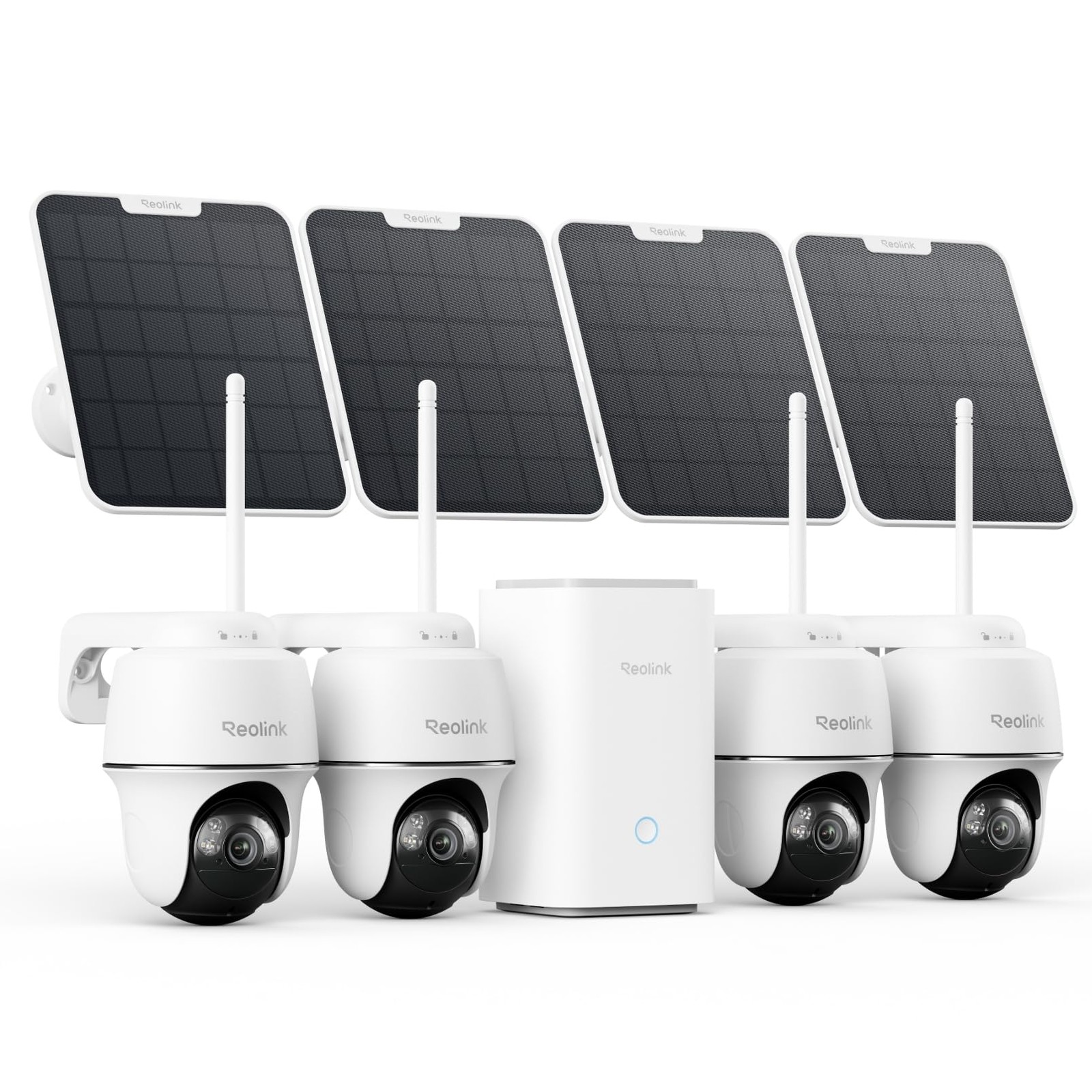 REOLINK Argus PT Ultra 4K Solar Security Camera 4-Cam Kit White, White