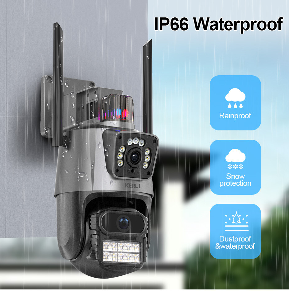 ICSee Dual Lens WiFi IP Camera Wireless Outdoor CCTV PTZ Home Security IR Cam US