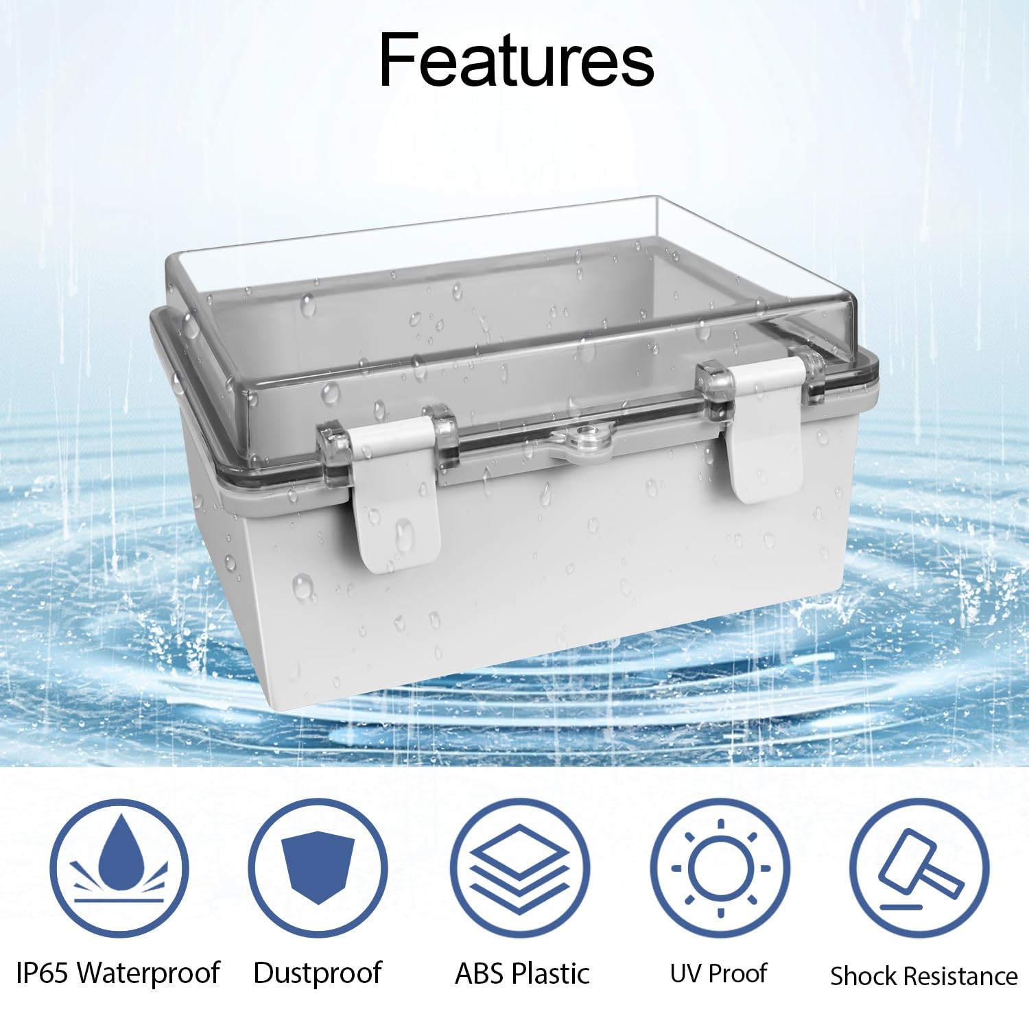 LMioEtool ABS Plastic Dustproof Waterproof 8.7″ x 6.7″ x 4.3″, Clear Cover