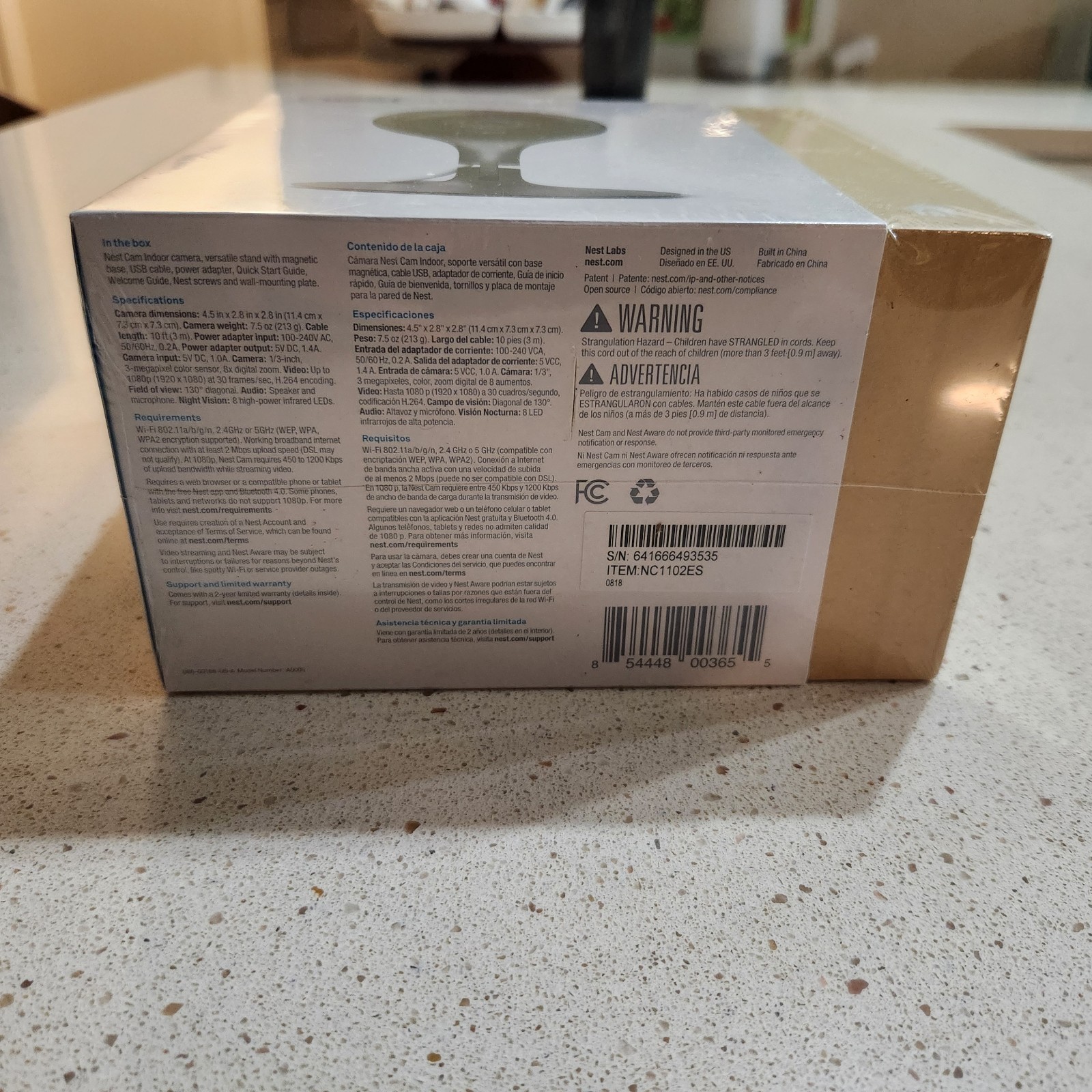 New Factory Sealed Google Nest Cam Indoor Black 1st Generation A0005-NC1102ES