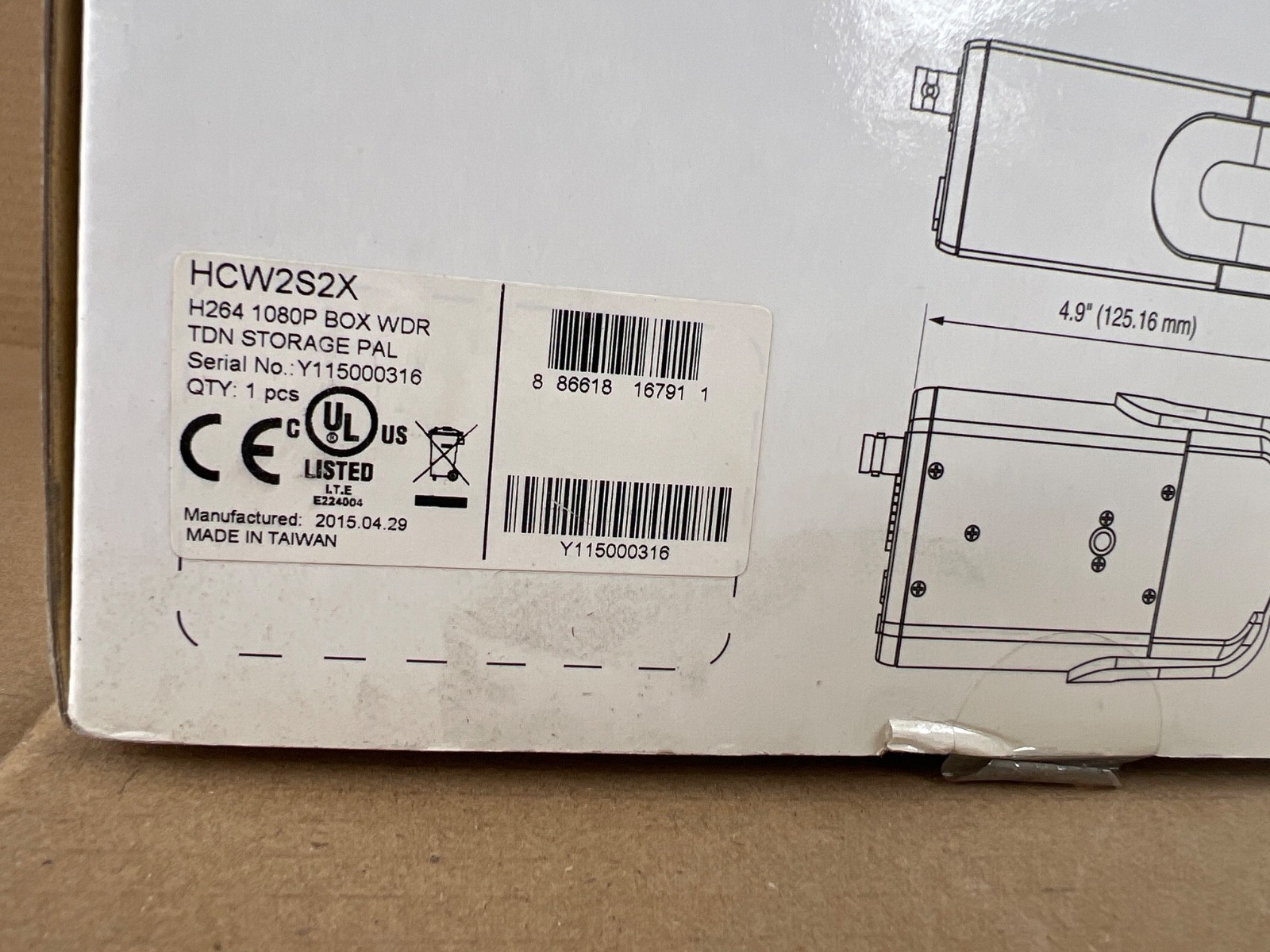 Honeywell HCW2S2X ,1080p WIDE DYNAMIC TRUE DAY/NIGHT H.264 INDOOR BOX IP CAMERA