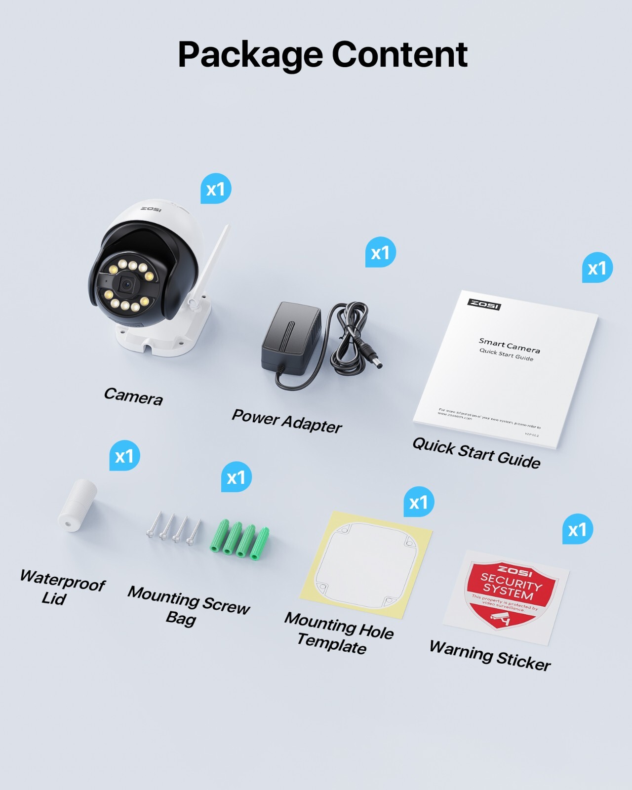 ZOSI 2/3/5MP WiFi Security IP Camera Outdoor 2-Way Talk AI Human/Face/Car Detect