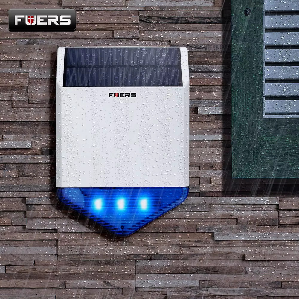 Outdoor Solar Siren Waterproof Wireless Siren With Burglar Alarm Flash Light For