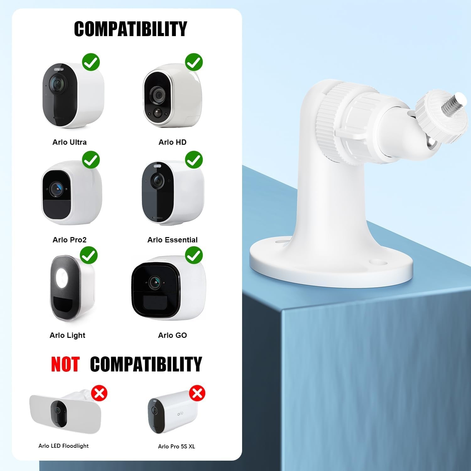 2Pack Adjustable Wall Mount for Arlo Pro, Arlo Pro 2/3/4, Arlo Ultra & Essential