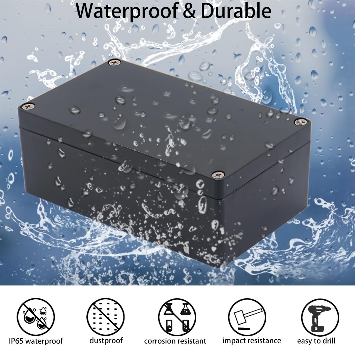 Otdorpatio Project Box ABS Plastic Black Electrical 7.87″x4.72″x2.95″,