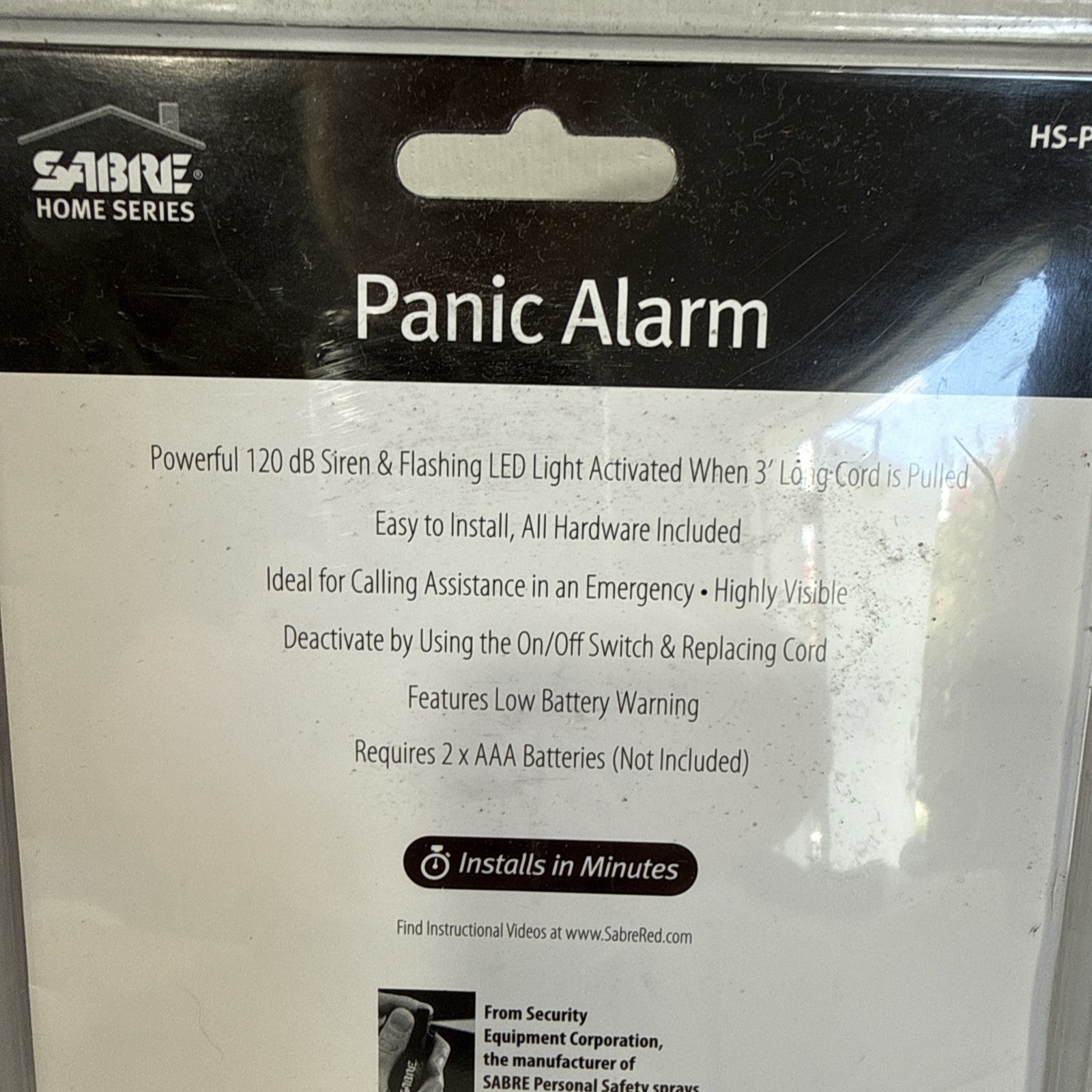 NEW Sabre Home Series HS-PA Standalone Panic Alarm 120dB Installs in Minute NIB