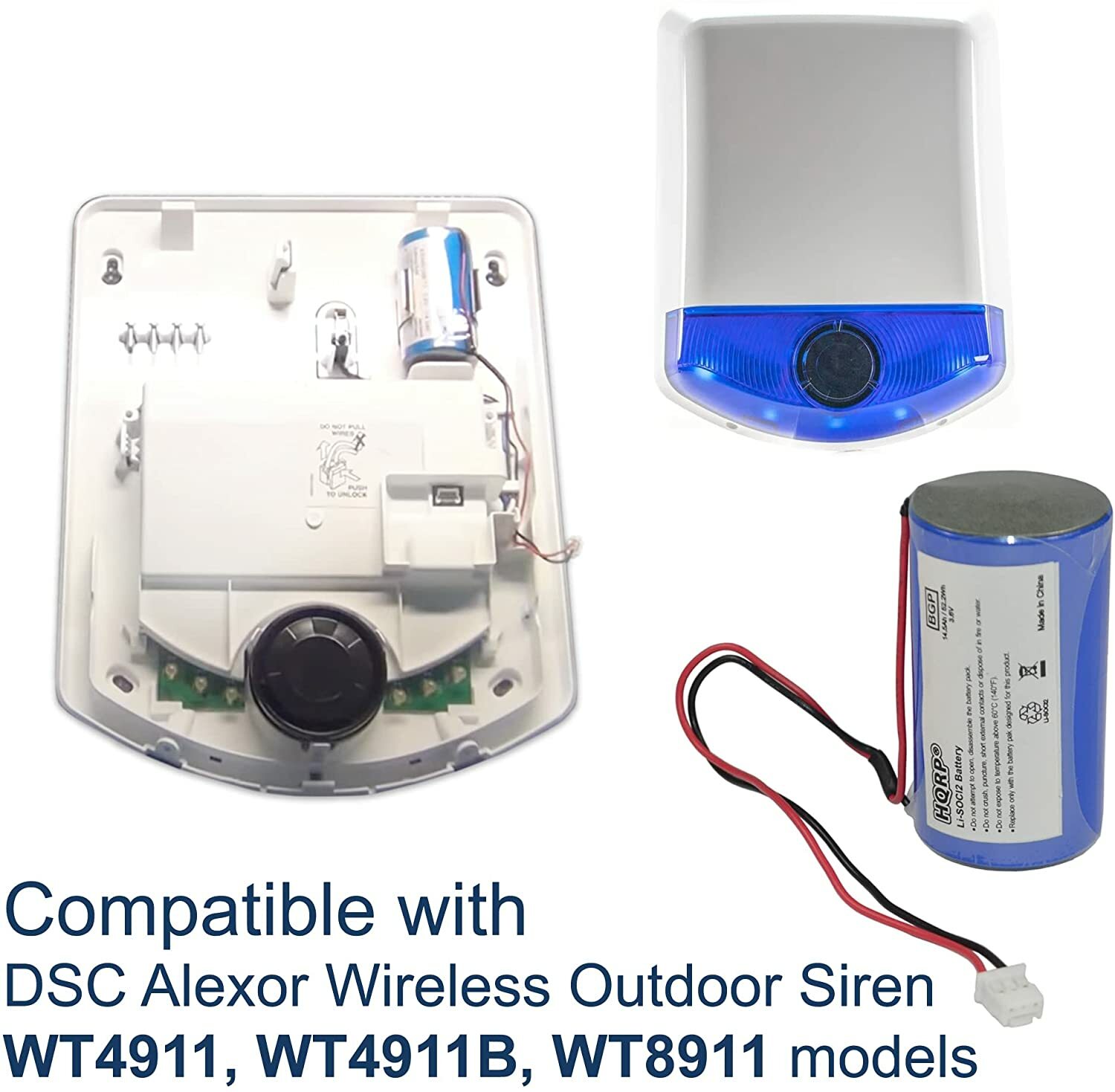 HQRP 3.6V Lithium Battery for DSC WT4911, WT4911B, WT8911 Wireless Outdoor Siren