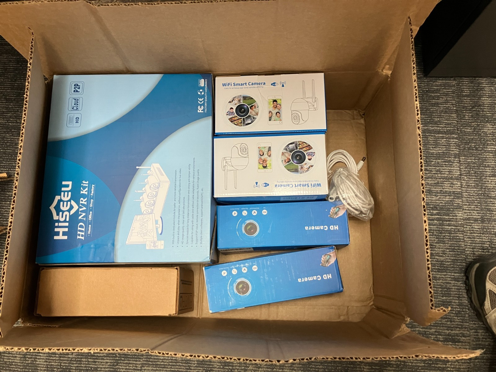 Hisseu NVR 4TB Hard Drive 1080P Security Camera System + Extras