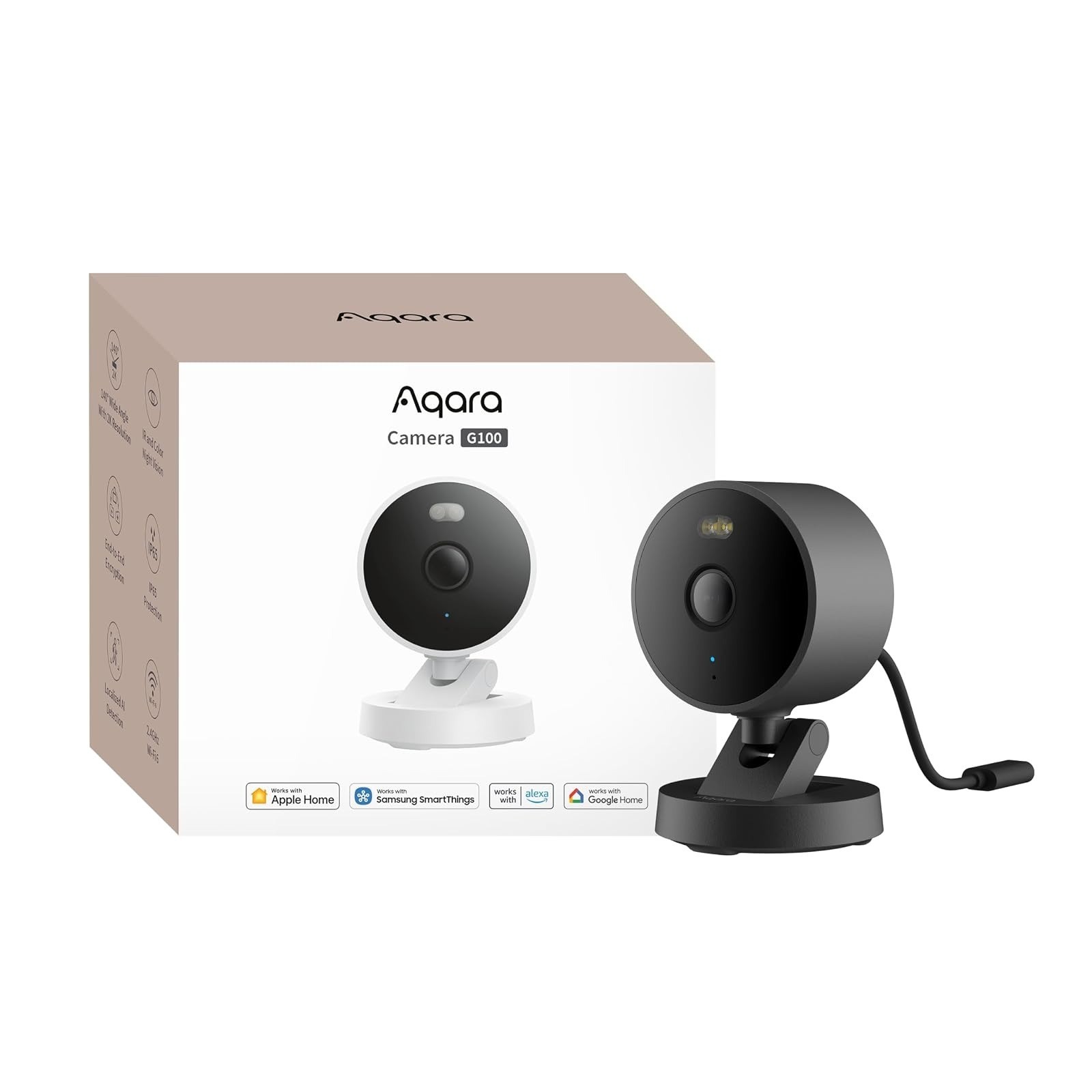 Aqara G100 2K Indoor/Outdoor Security Camera, HomeKit, Alexa, Google