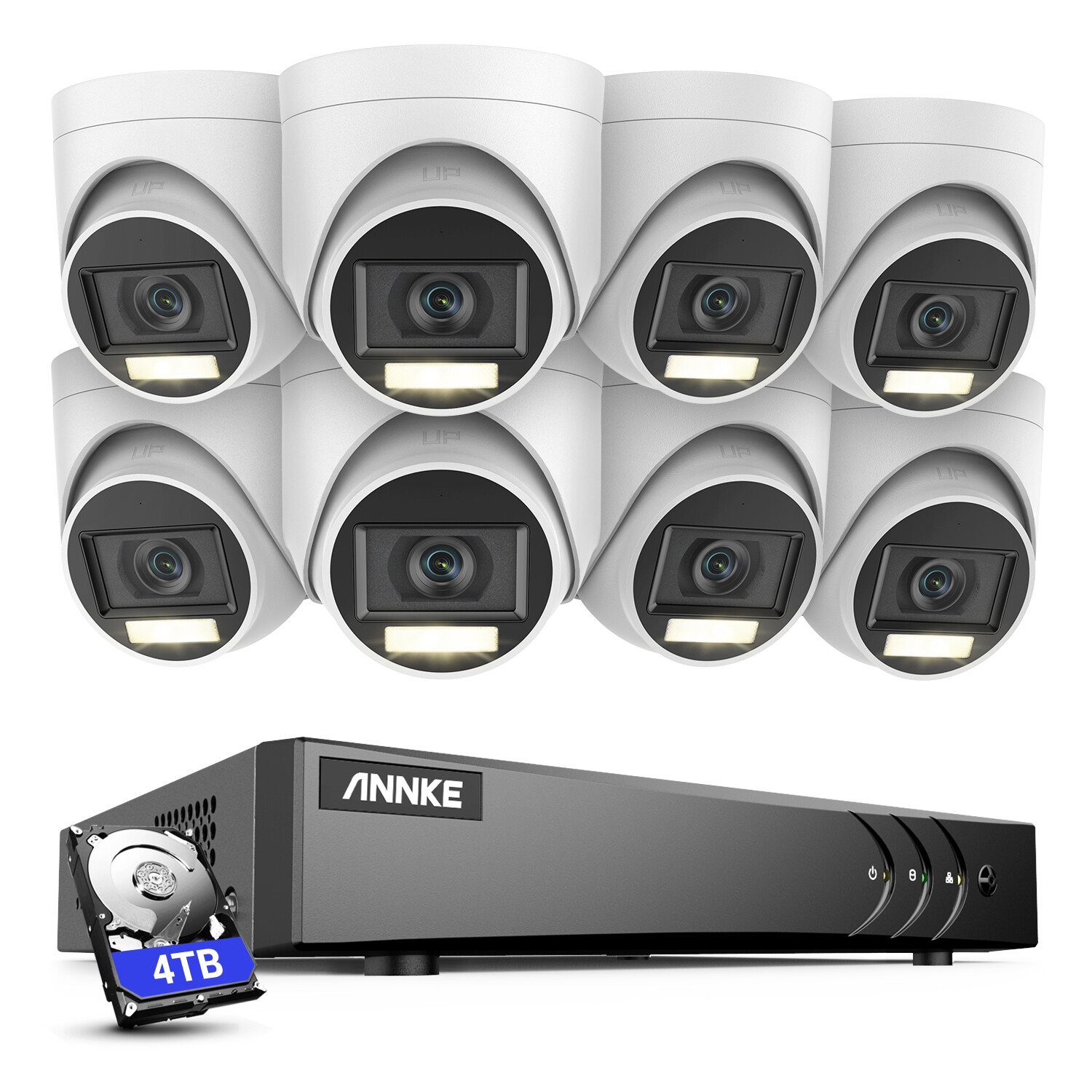 ANNKE 8CH DVR 5MP Audio Security Camera System AI Human Detection Outdoor H.265+
