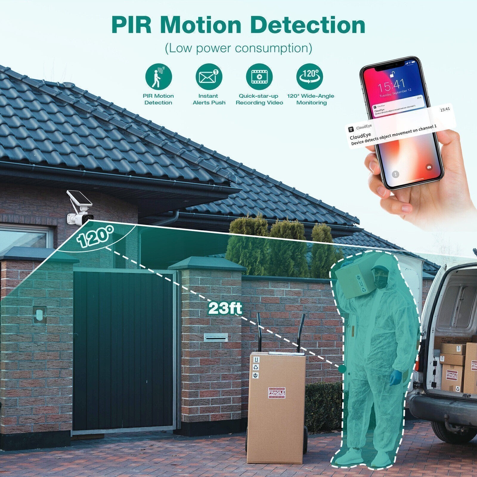 4MP Solar Camera Security System Wireless Outdoor WiFi Base Station for Home IR