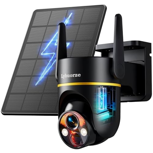 5G&2.4GHz 4MP Solar Security Camera Wireless Outdoor, Short-Solar Cam Black