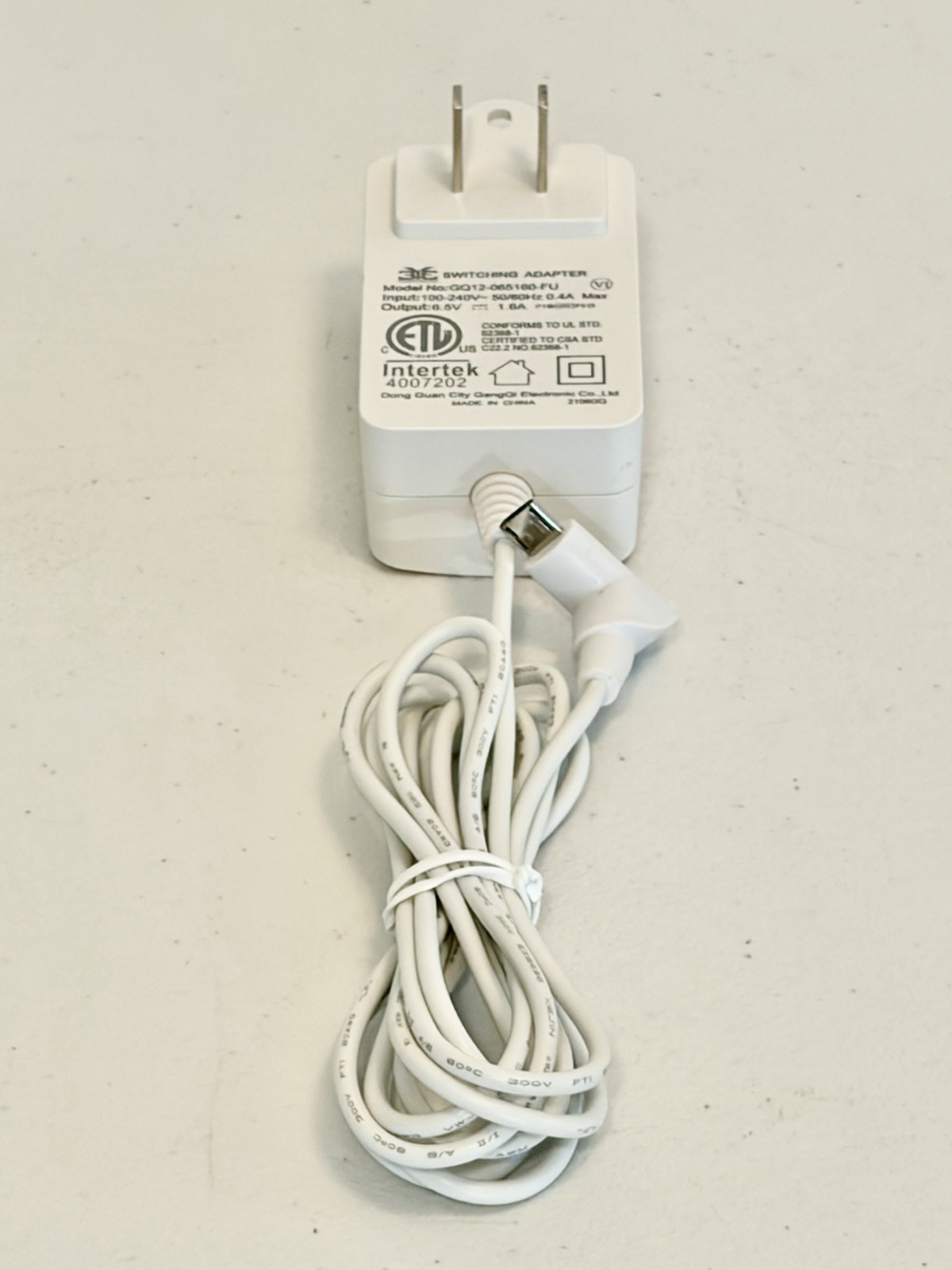 OEM SimpliSafe AC Adapter GQ12-065160-FU 6.5V 1.6A For SSBS3 Tested