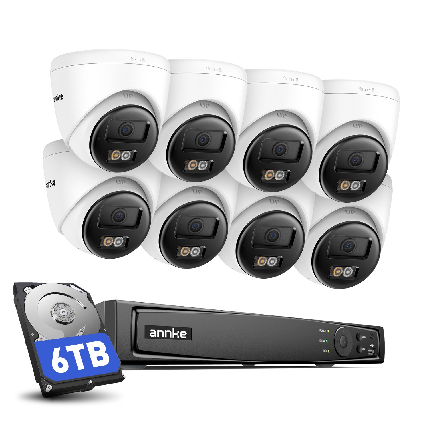 ANNKE 8CH 12MP NVR 5MP POE Security Camera System Two Way Audio AI Color Night