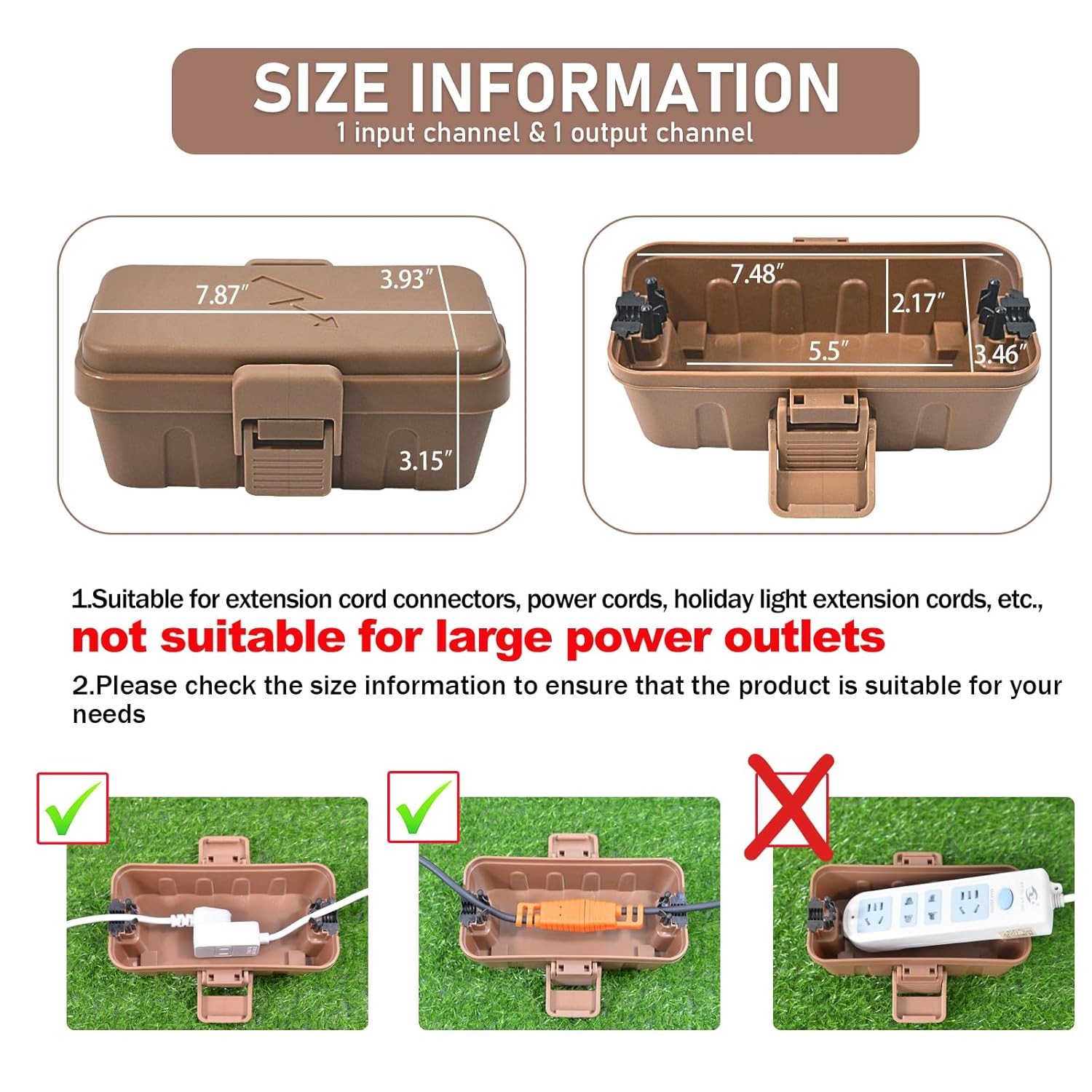 Hrensaw Small Weatherproof Electrical Connection Box(6 x 3.5 x Small, Brown