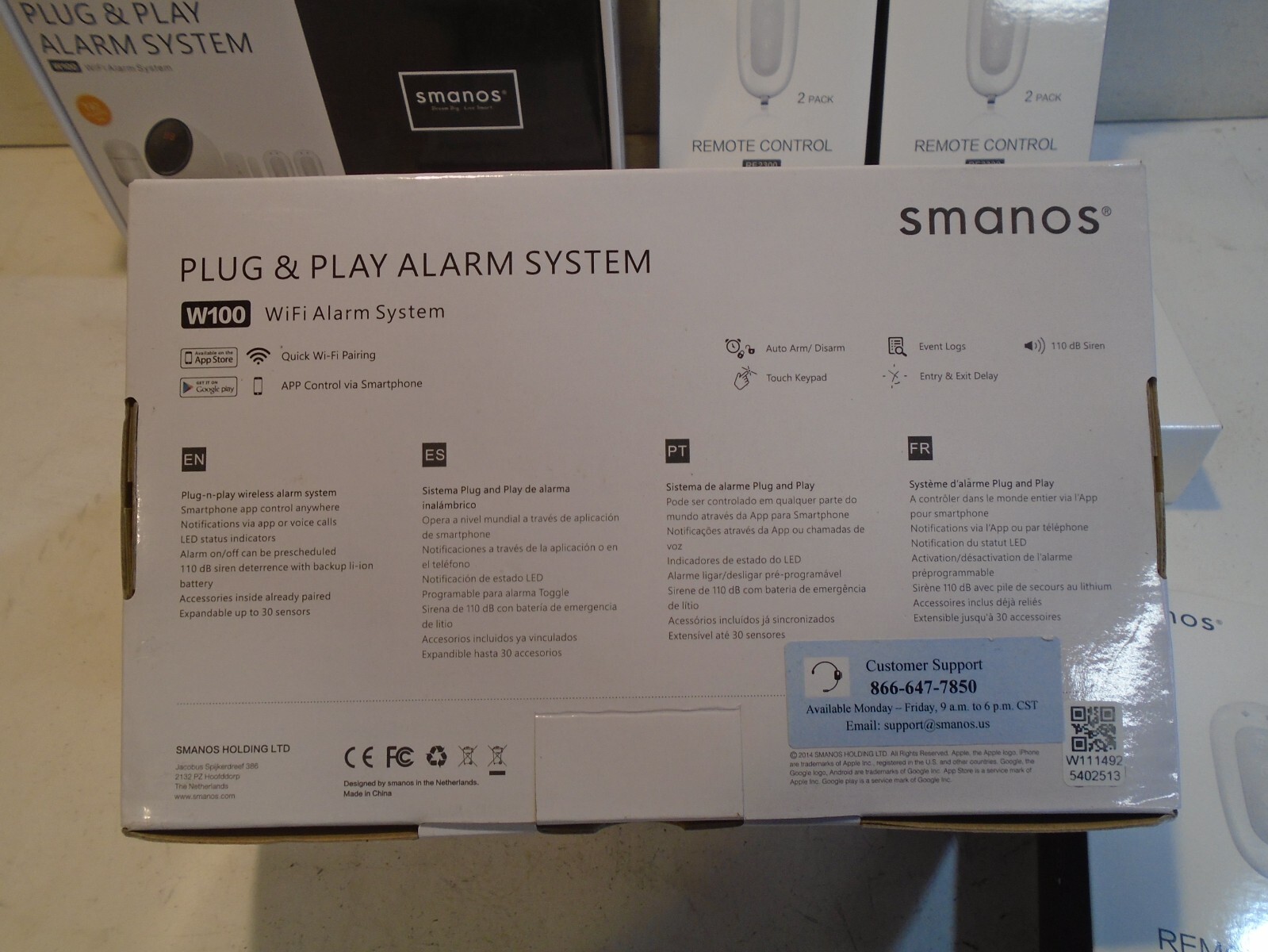 Smanos LOT, 10 pieces Plug & Play Alarm Systems & RE2300 Remote Control 2 Packs