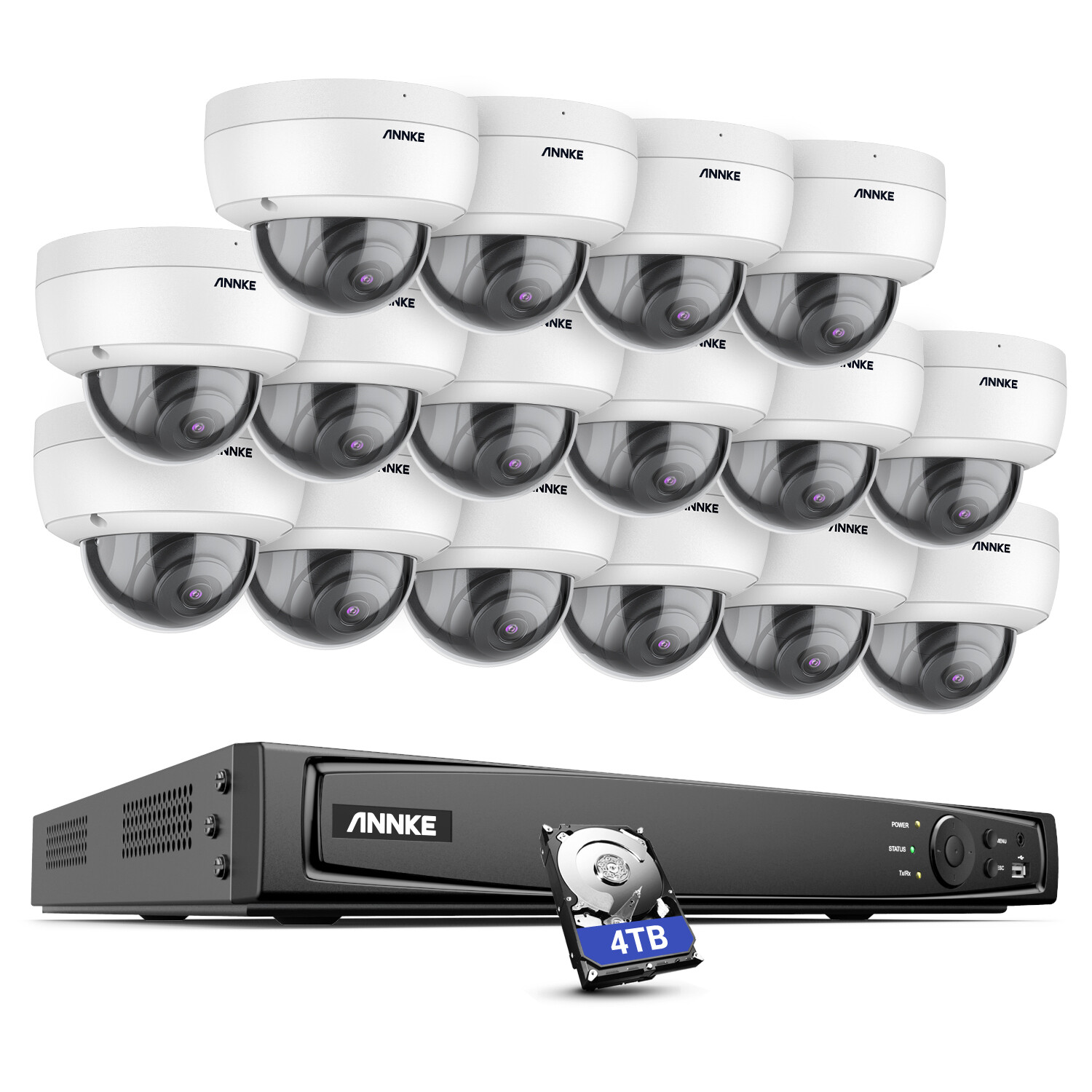 ANNKE H.265+ 4K 8CH 16CH NVR 5MP 8MP PoE Security Camera System Audio Recording