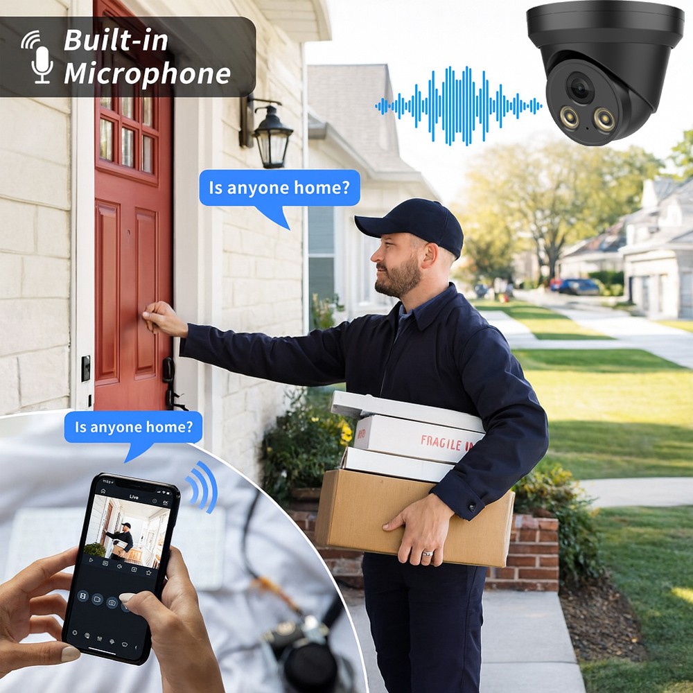 Vikylin 8CH 8POE 5MP Outdoor Security Camera Systems Full color Night Vision Lot