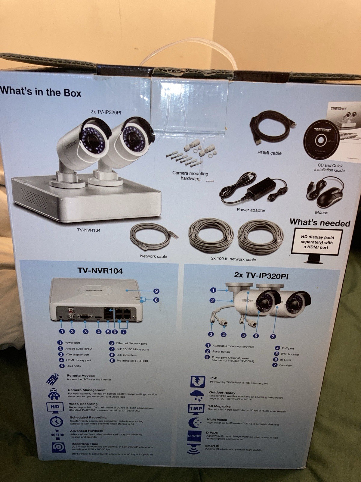 TRENDnet Standalone 4-Channel PoE Full HD Network Video Recorder Kit TV-NVR104K