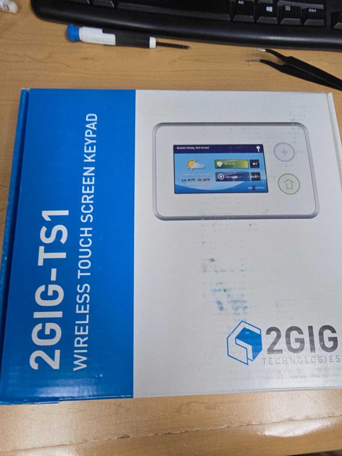 2Gig Wireless Touch Screen Keypad (2GIG-TS1-E) Tested Working, WITH Power Supply