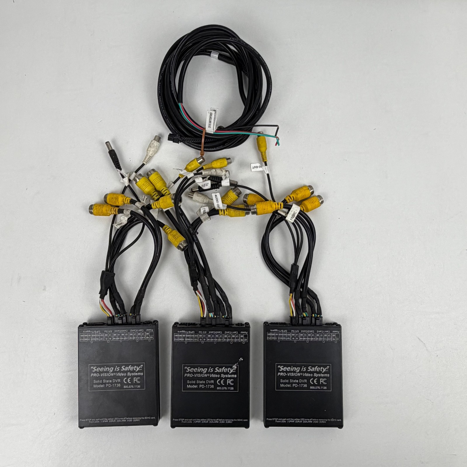 Lot of 3 Pro Vision Video Systems Solid State DVR PD-1736 Video Recording System