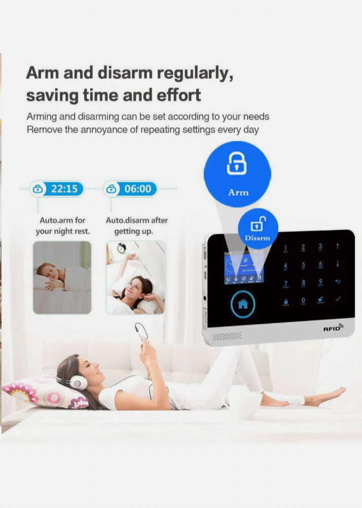 PGST PG103 4G WiFi Tuya Smart Alarm System w/ Motion Sensor & IP Camera Alexa