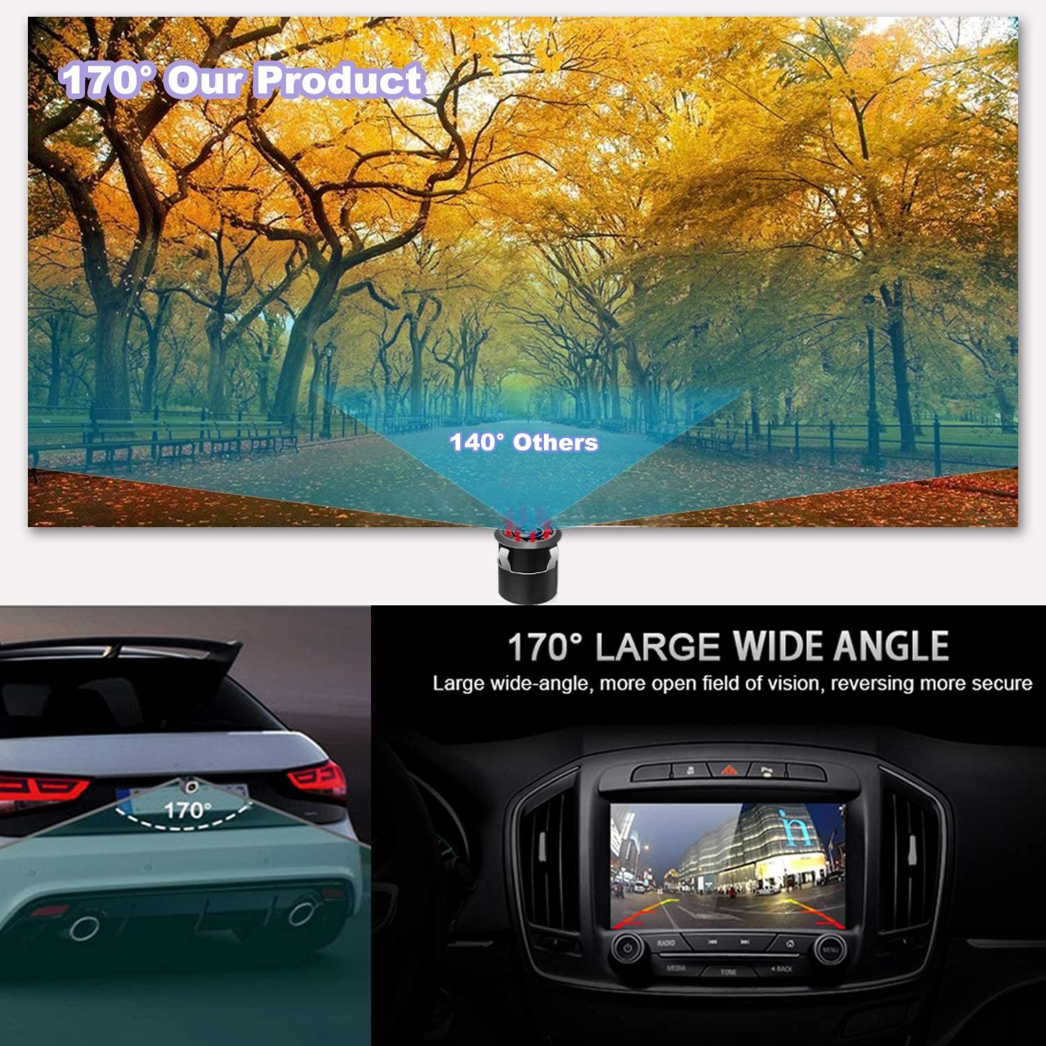 Backup Camera, JPP Embedded Front/Rear View Camera X, Car infrared LED camera