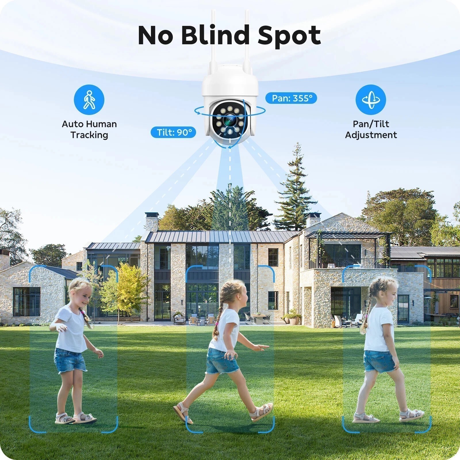 CAMCAMP 8X PTZ CameraS Wireless CCTV Security Camera System WiFi 16CH NVR Audio