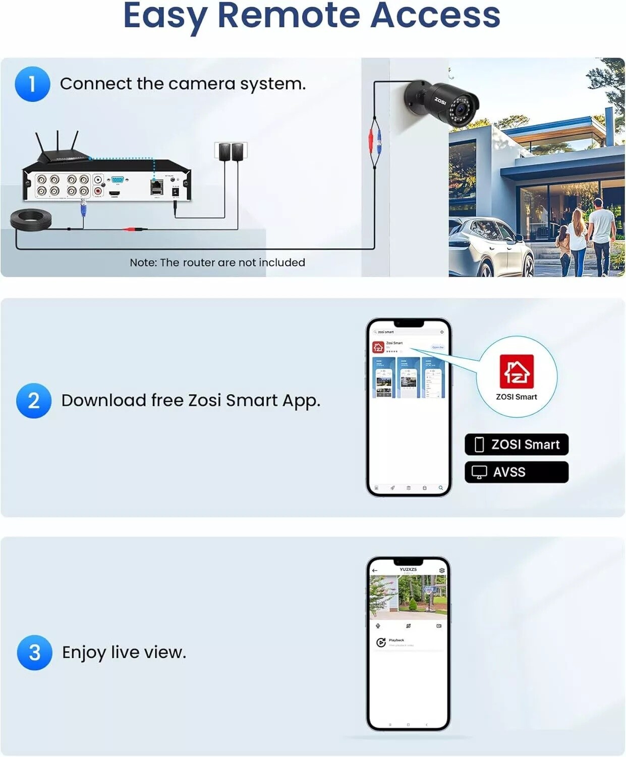 ZOSI 8CH 5MP 3K Home CCTV Security Camera System AI Human Vehicle Detection 1TB
