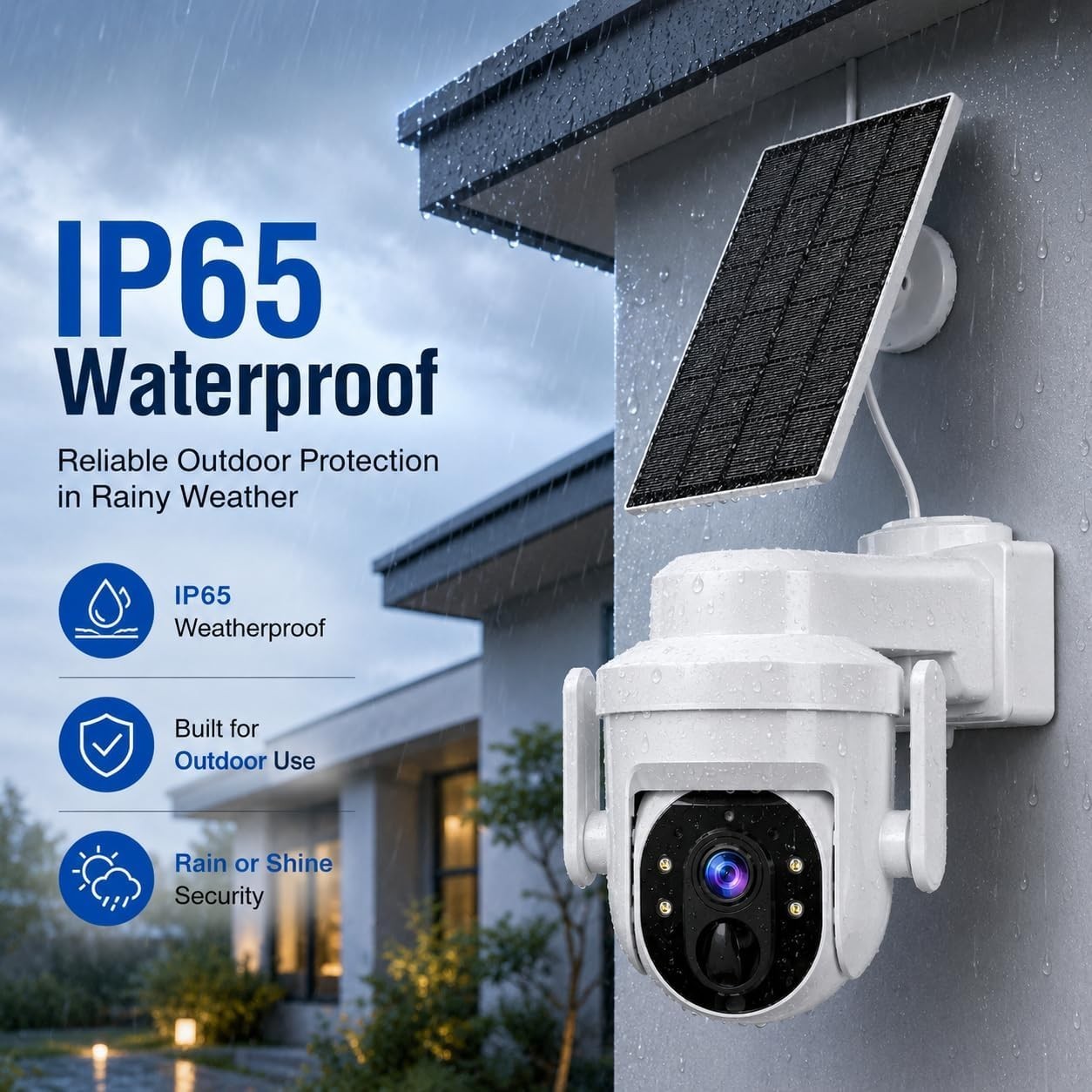 3Pcs Wireless Solar Camera 360° Pan/Tilt WiFi Battery Powered Security Camera