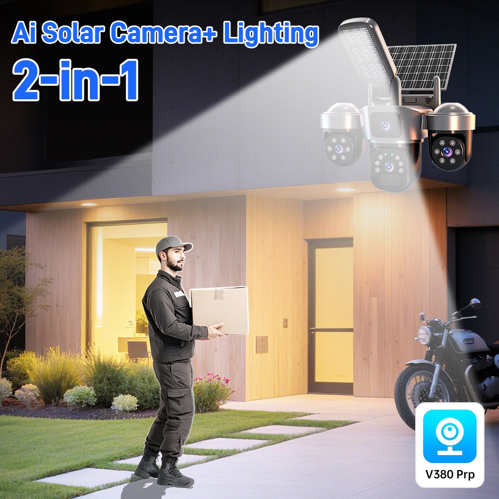 Solar Battery Powered Wireless WiFi Home Security Camera System Outdoor Pan/Tilt