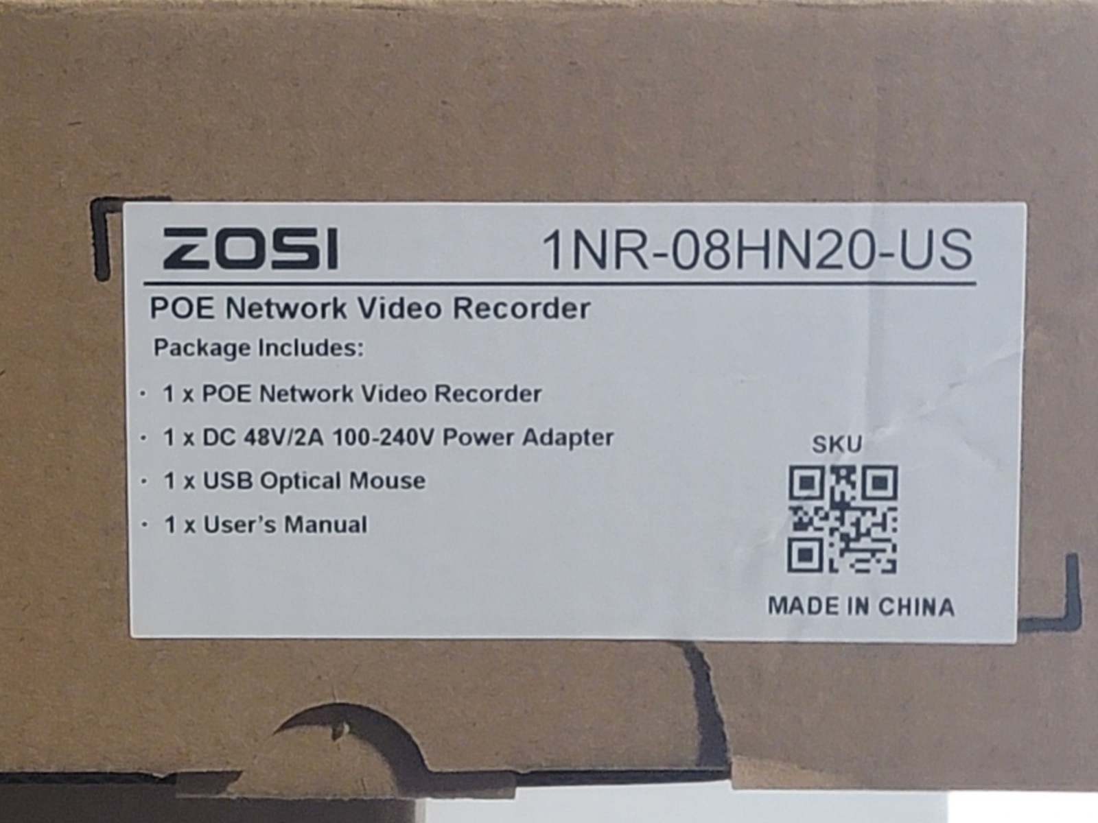 ZOSI 8CH 4K 8MP NVR PoE Security Camera System Outdoor 2TB OPEN BOX