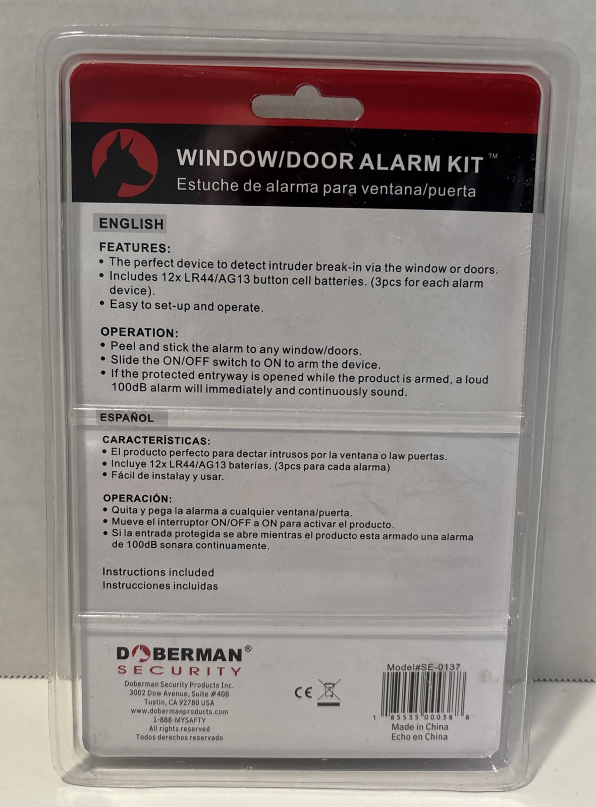 Doberman Security Window / Door 100 Db Alarm Kit Magnetic Trigger – 4 pack – New