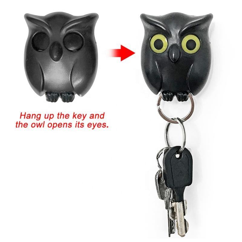 Owl Keying Holder Wall Mounted Owl Key Hooks with Wall Self-Adhesive Tape, Key H