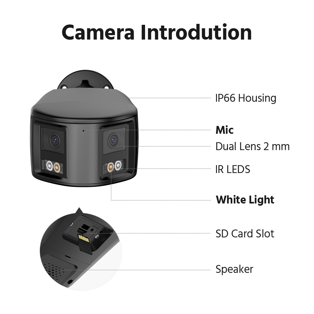 ANNKE 4K Dual Lens 180° View PoE Security IP Camera AI Color Night Two-Way Audio