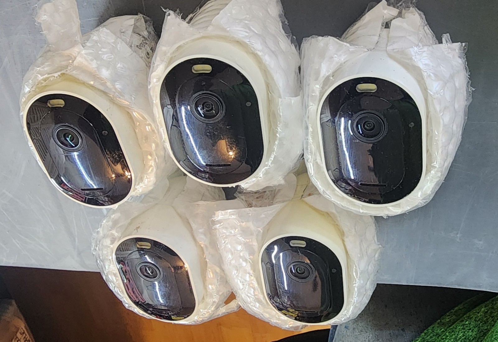 (5) Arlo Pro 5S 2K Indoor/Outdoor Wire Free Spotlight Security Camera – White…