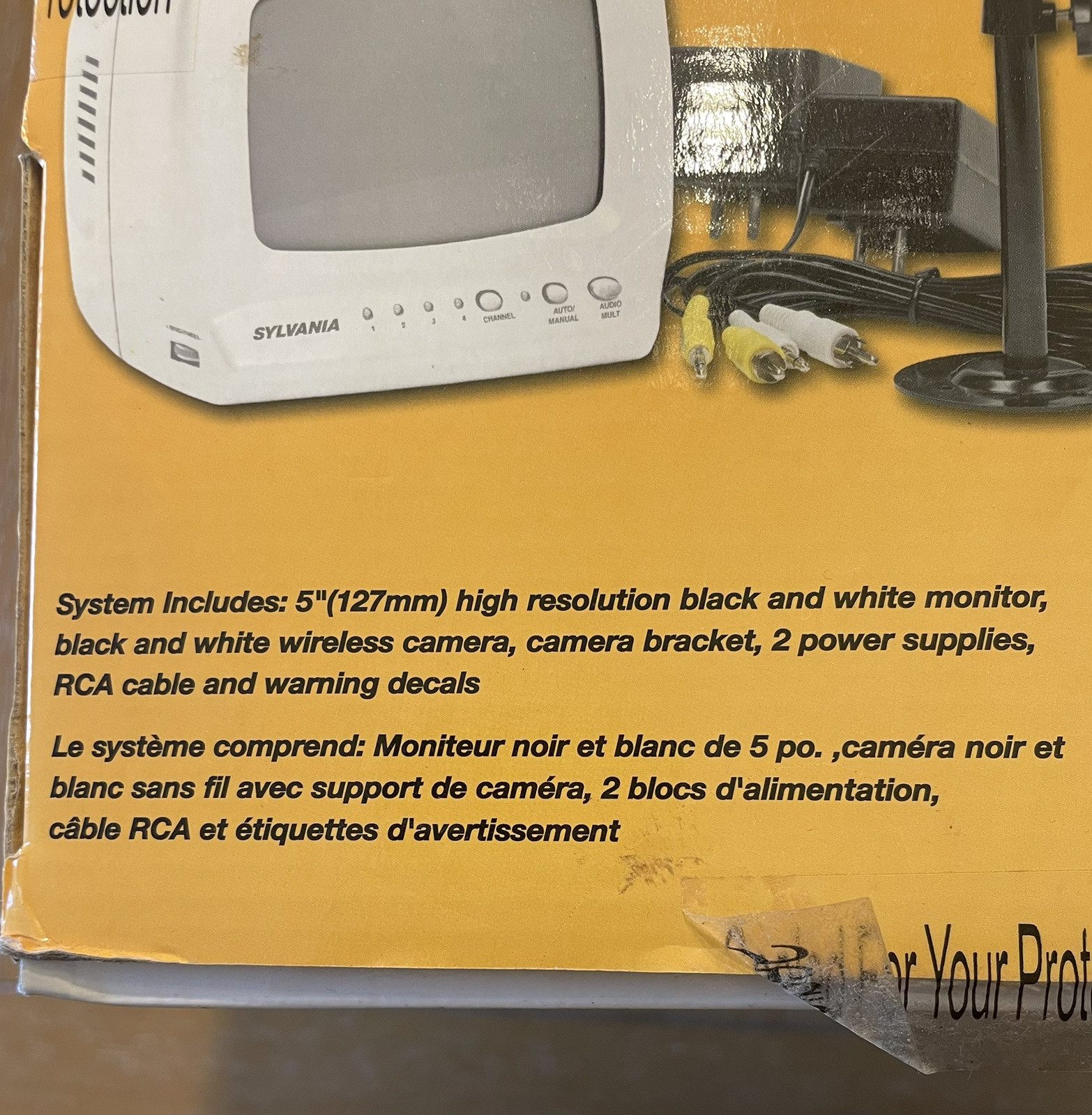 NEW Sylvania SY4225 2.4 GHz Wireless B/W Video Security System NIB