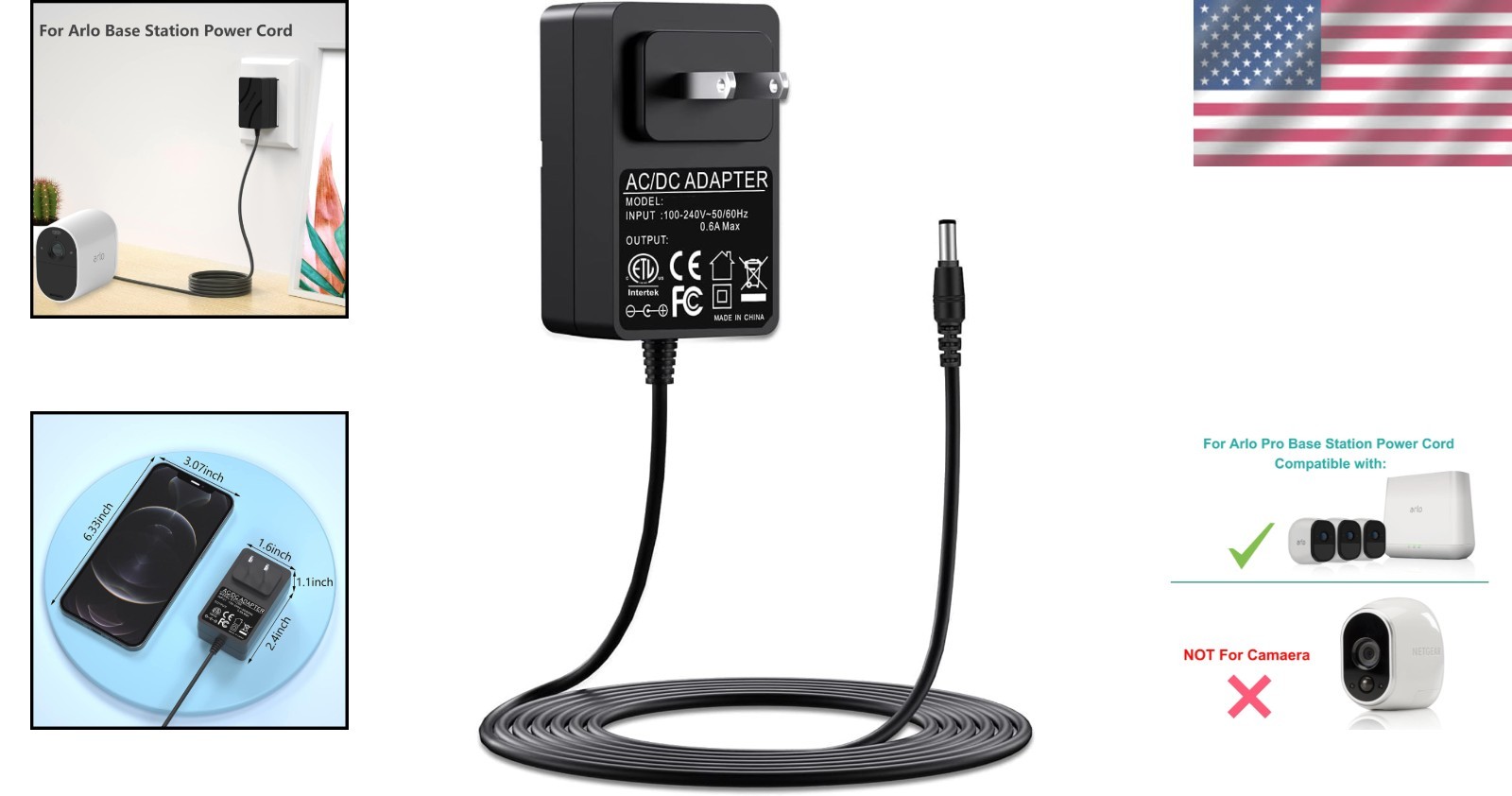 12V Power Adapter for Netgear Arlo Base Station – Efficient & Certified Charging