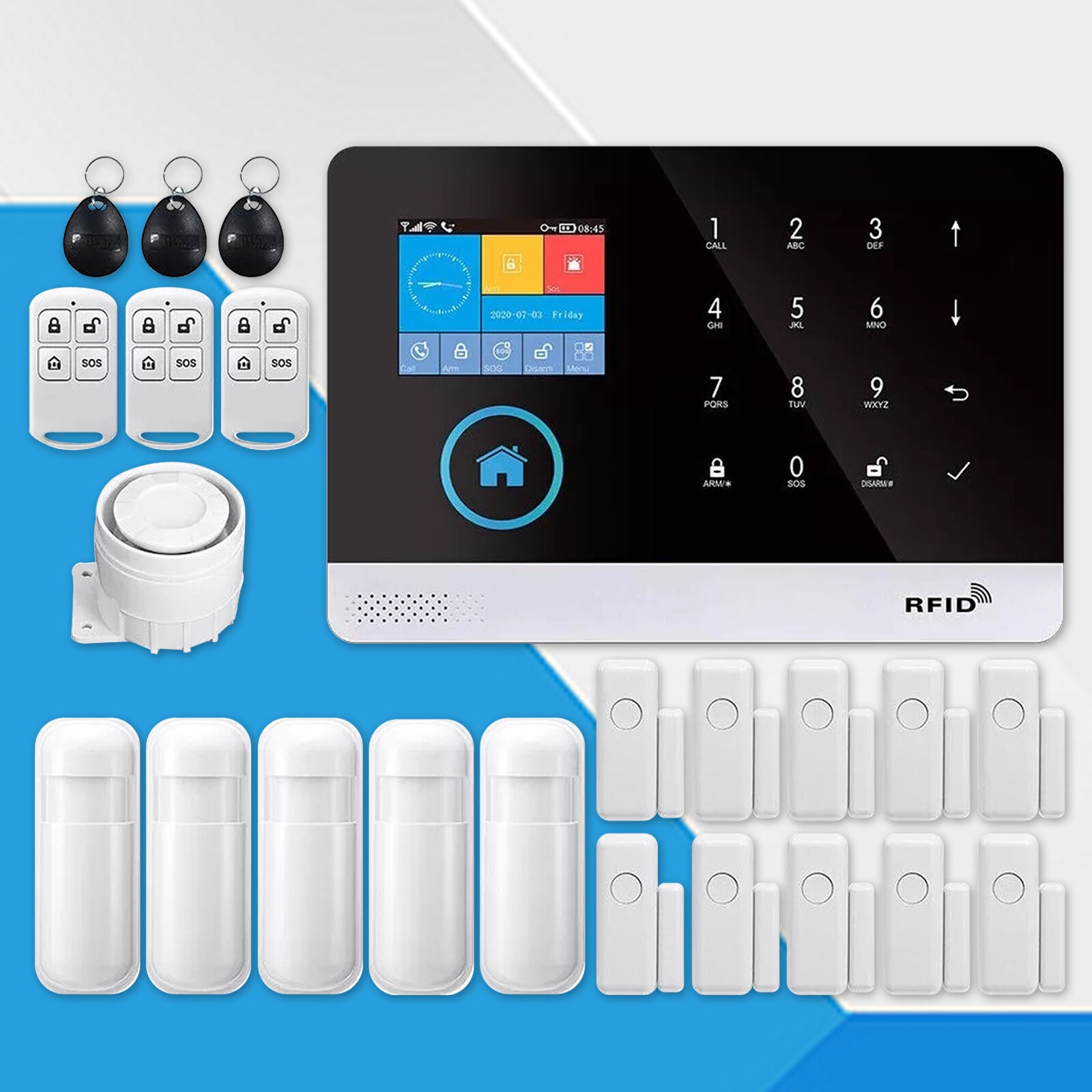Wireless Smart House App Control Alarm System for Home Burglar Security Alarm.