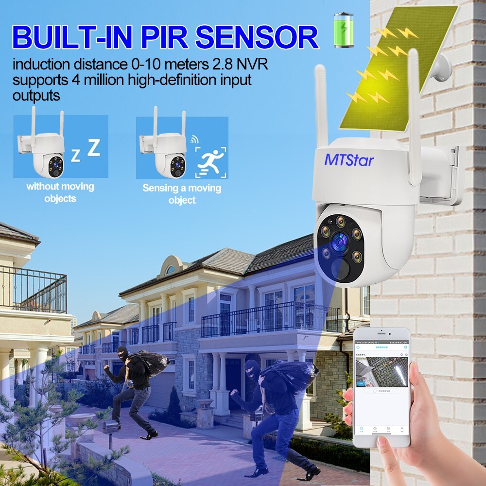 Solar Panel Wireless HD 4MP IP PRO Smart WiFi Camera Kit With 10-inch Monitor