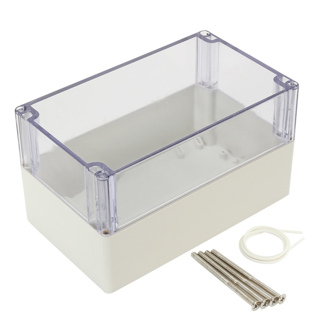 ABS Plastic Junction Box, Dustproof 7.9×4.7×4.4, Light Gray /Transparent