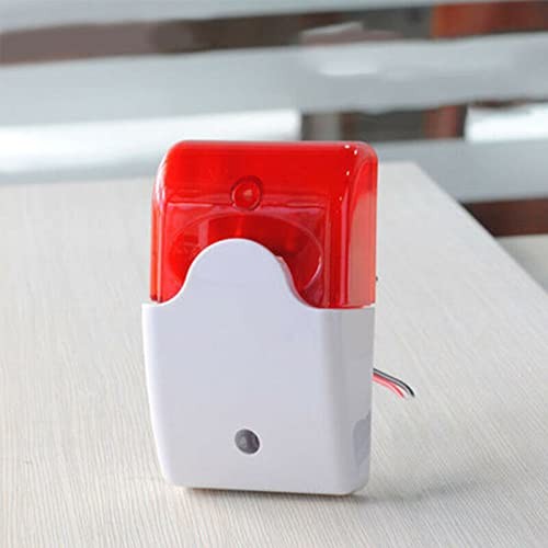 12V Mini Wired Sound Alarm Strobe Light Siren for Home Security System
