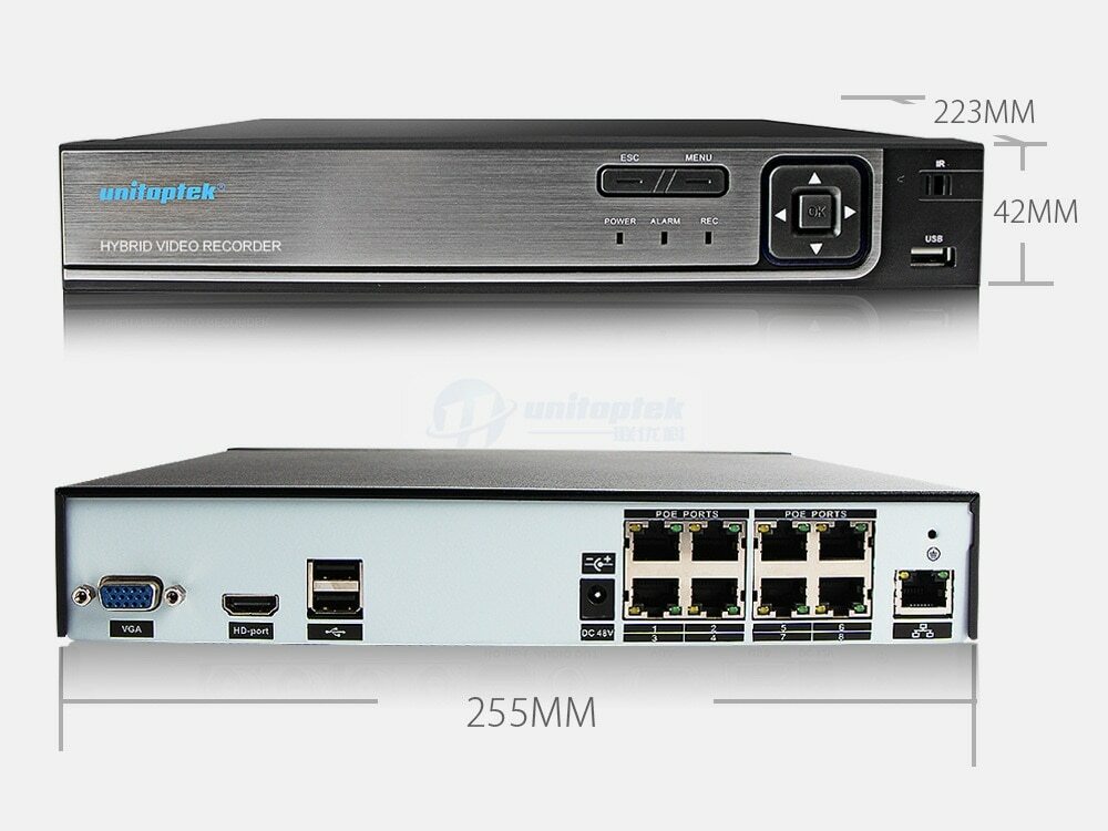 Complete NVR Kit 8CH PoE NVR with 8PCS 4MP Outdoor Bullet camera Plug& Play -US