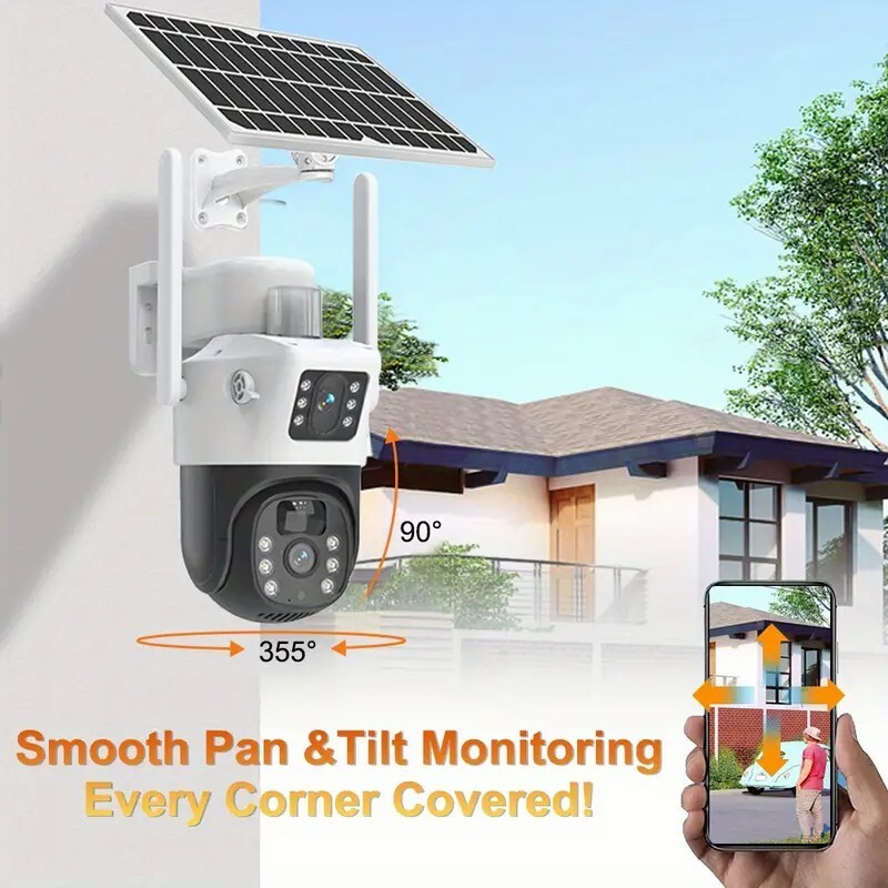 WIFI 4MP Wireless Solar Camera Home Outdoor Night Vision Security Surveillance