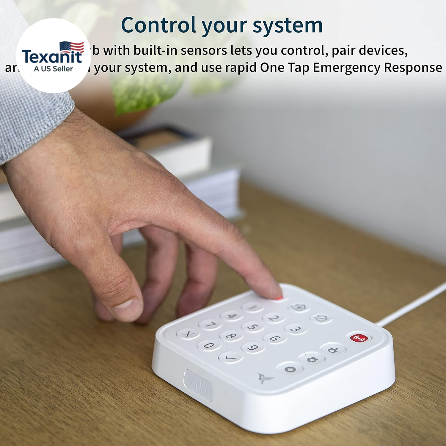 Home Security System – Alarm System with Wired Keypad Sensor Hub, 5 8-In-1 Senso