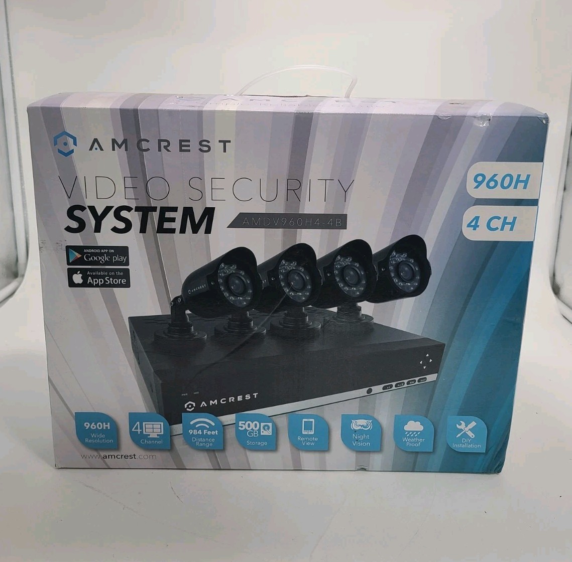 Amcrest AMDV960H4-4B 4 Channel Bullet Security System 500GB Camera