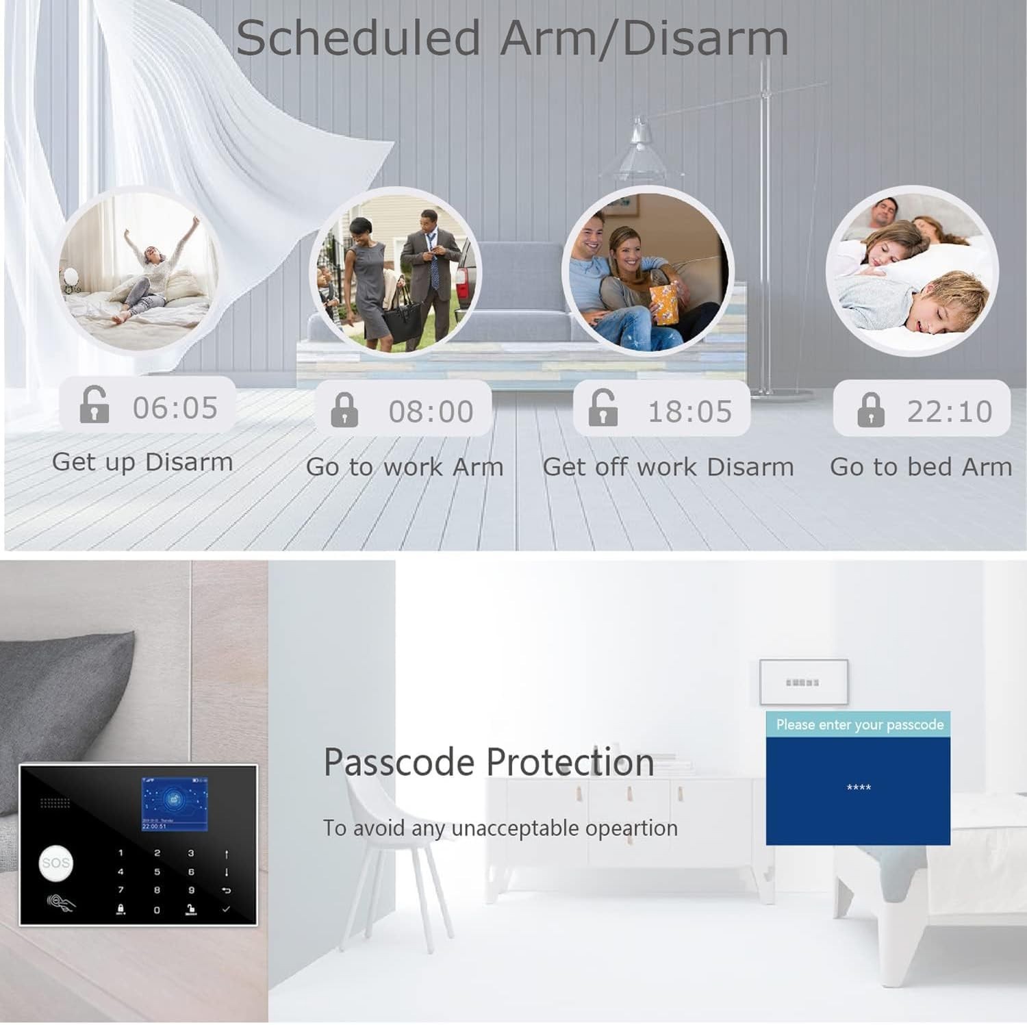 Wifi and 3/4G GSM Home Burglar Security Alarm System Auto Dial with Smart Life a