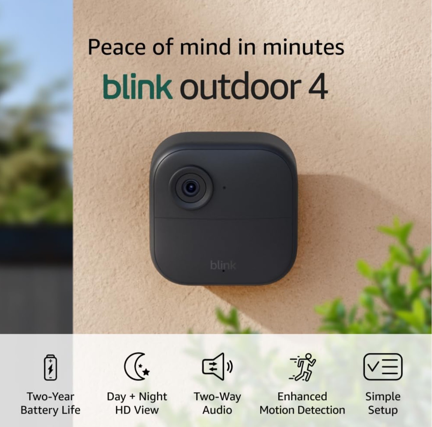 Blink Outdoor 4, Wireless 1-Camera Security System + Sync Module (4th Gen), NEW
