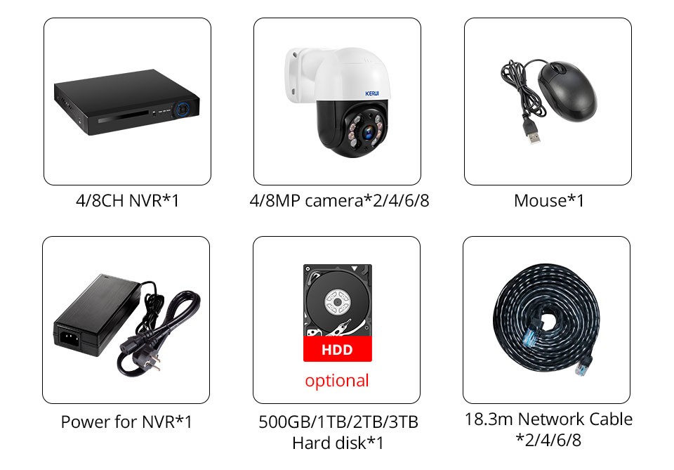 H.265+ 8CH NVR Security System 6MP Cameras 2TB HDD Plug & Play Remote Access